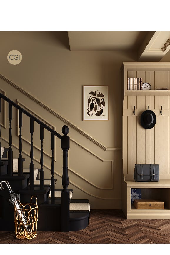 Farrow & Ball — Biscuit – No.38 room visualisation