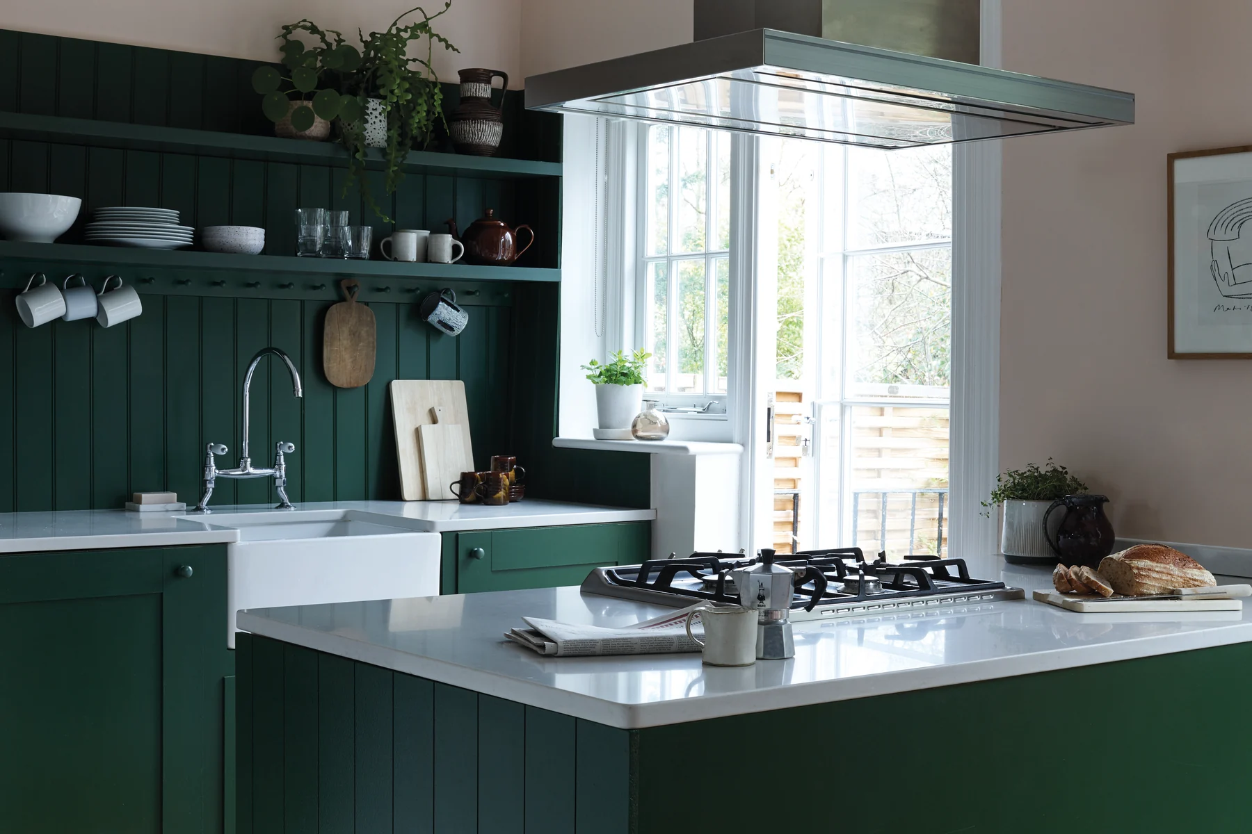 Farrow & Ball: Pink Ground, Duck Green