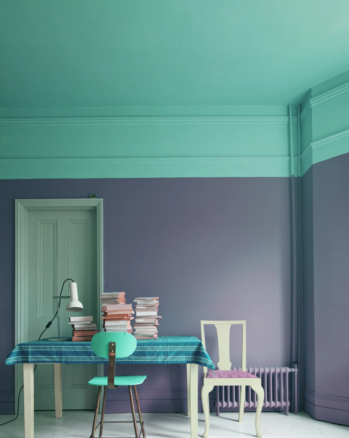 Farrow & Ball: Manor House Gray, Cornforth White, Stone Blue, Brassica